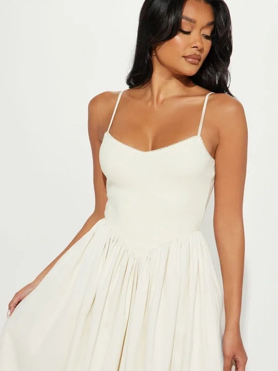 Fashion Nova Classic Midi Dress in Cream | Smalll - Picture 2 of 6